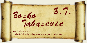 Boško Tabašević vizit kartica